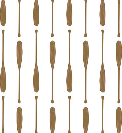 Pattern of wooden oars on a white background