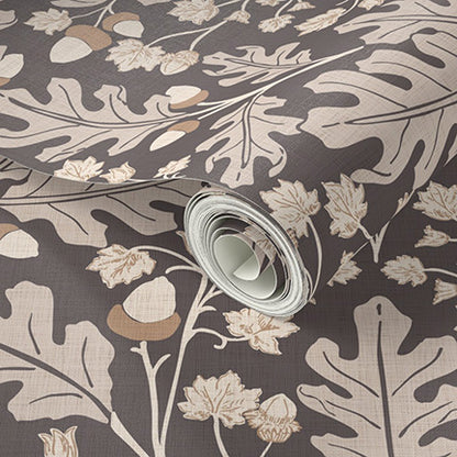 Large Scale Heritage Oak & Acorn Ogee peel and stick wallpaper sample pattern swatch