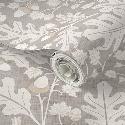 Large Scale Heritage Oak & Acorn Ogee peel and stick wallpaper sample pattern swatch
