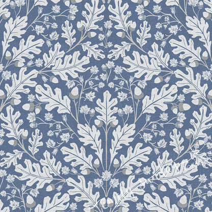 Large Scale Heritage Oak & Acorn Ogee Beige & Ivory peel and stick wallpaper pattern swatch