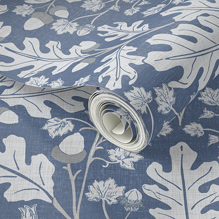 Large Scale Heritage Oak & Acorn Ogee peel and stick wallpaper sample pattern swatch