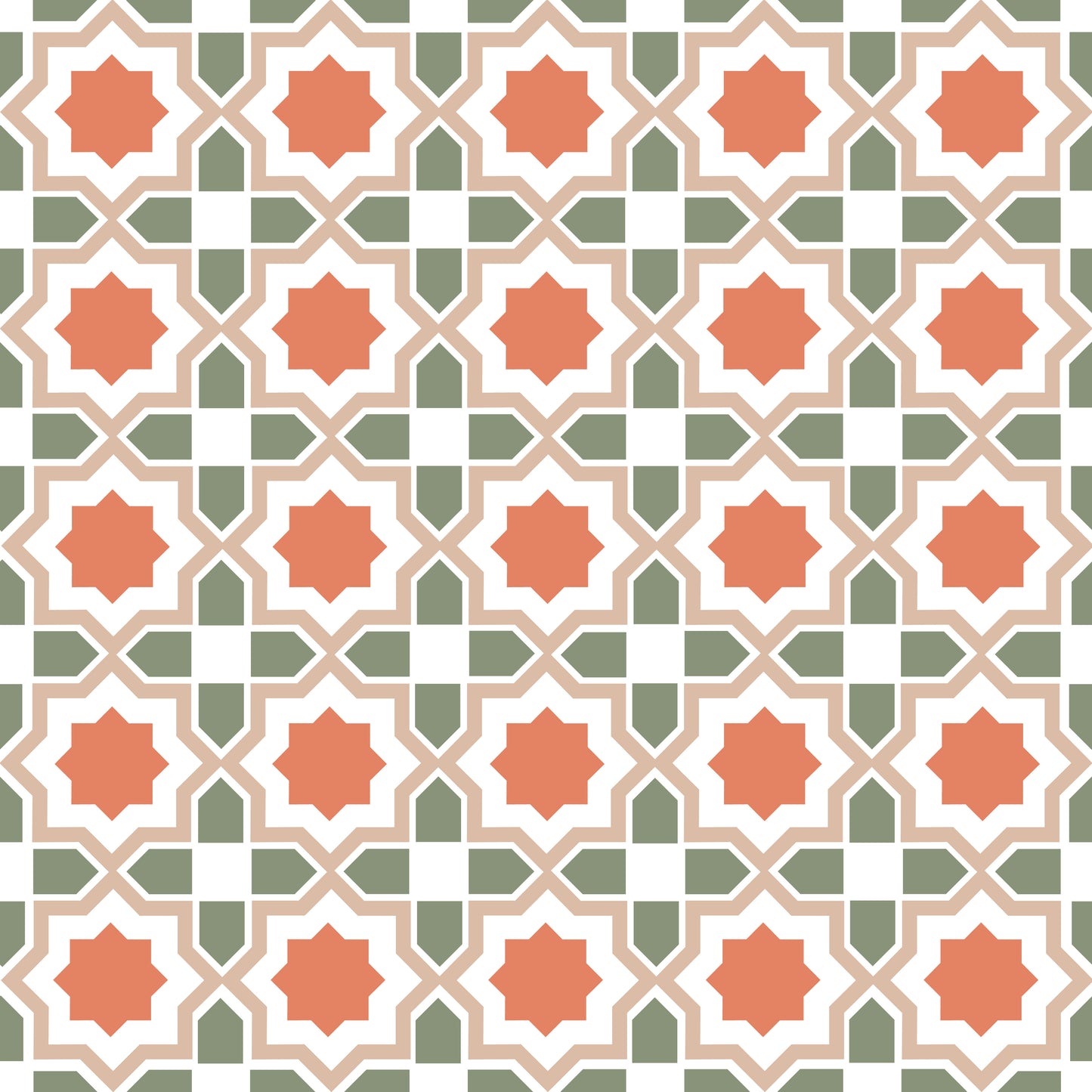 Traditional Geometric Tile Wallpaper