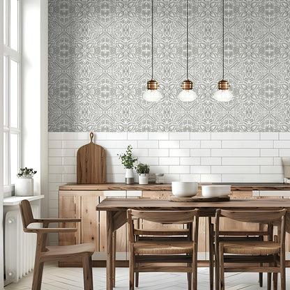 Linework Sage Peel and Stick Wallpaper Sample - Geometric, Holiday, Line Art