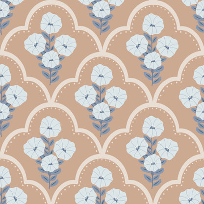 Mallow bindweed Beige Wallpaper