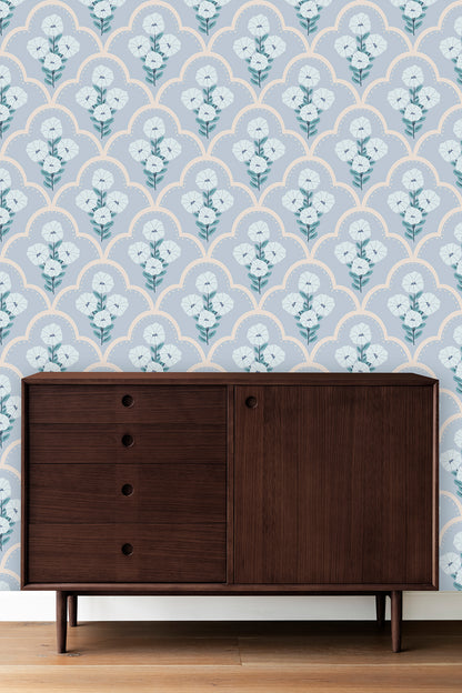 Mallow Bindweed Light Blue Wallpaper
