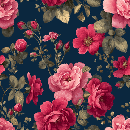Midnight Peony Garden Peel and Stick Wallpaper