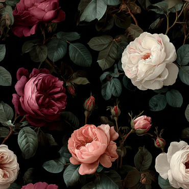 Midnight Rose Garden Peel and Stick Wallpaper