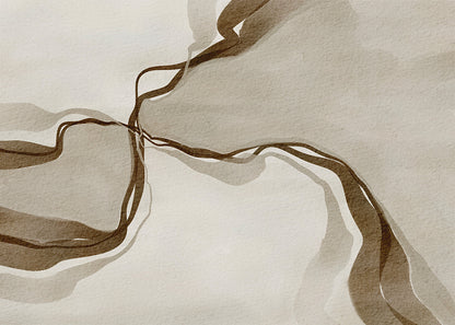 Minimalist Fluid Art Peel and Stick Wall Mural - Abstract, Neutral, Mural
