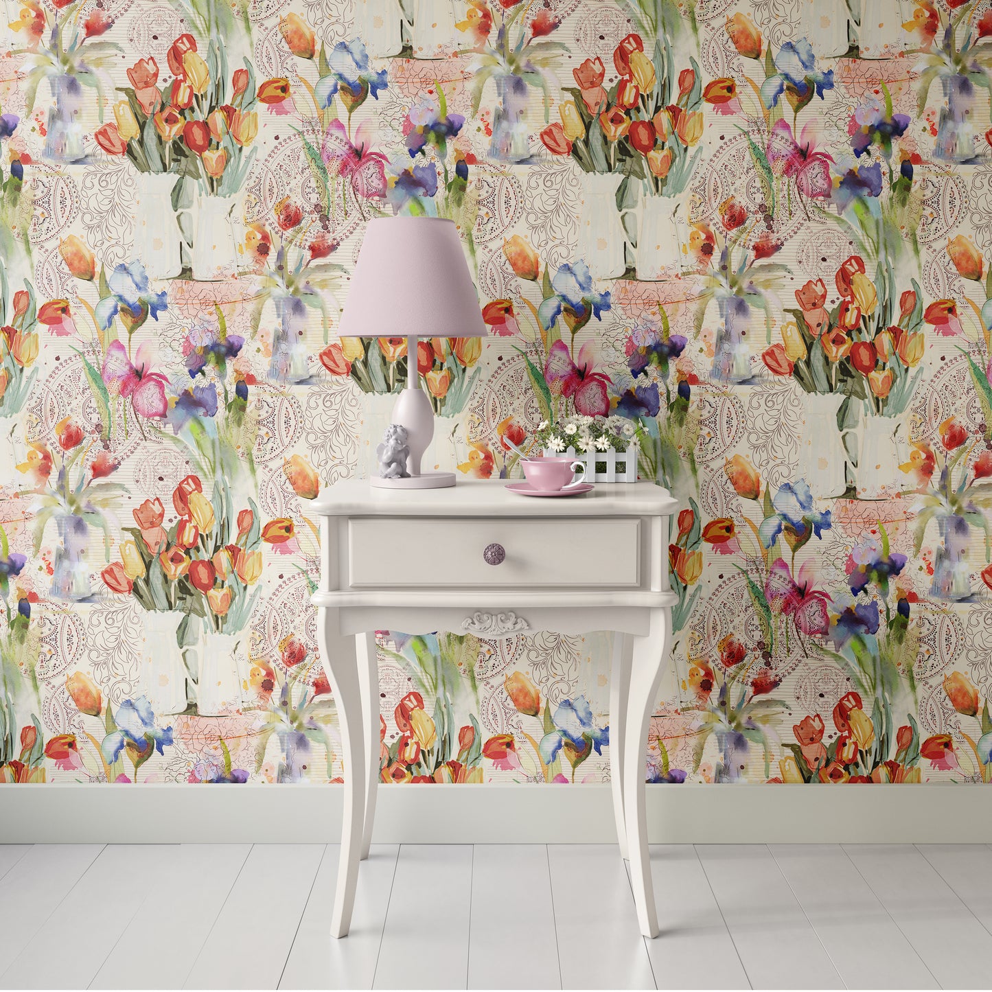 Sketchbook Floral Studio Study Peel and Stick Wallpaper