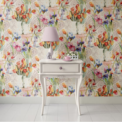 Sketchbook Floral Studio Study Peel and Stick Wallpaper Sample