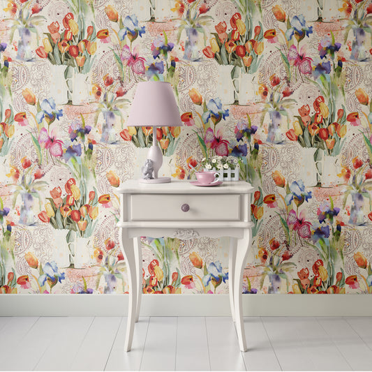 Sketchbook Floral Studio Study Peel and Stick Wallpaper