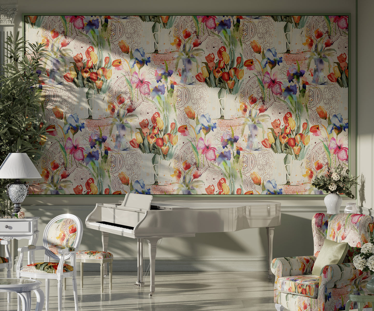 Sketchbook Floral Studio Study Peel and Stick Wallpaper