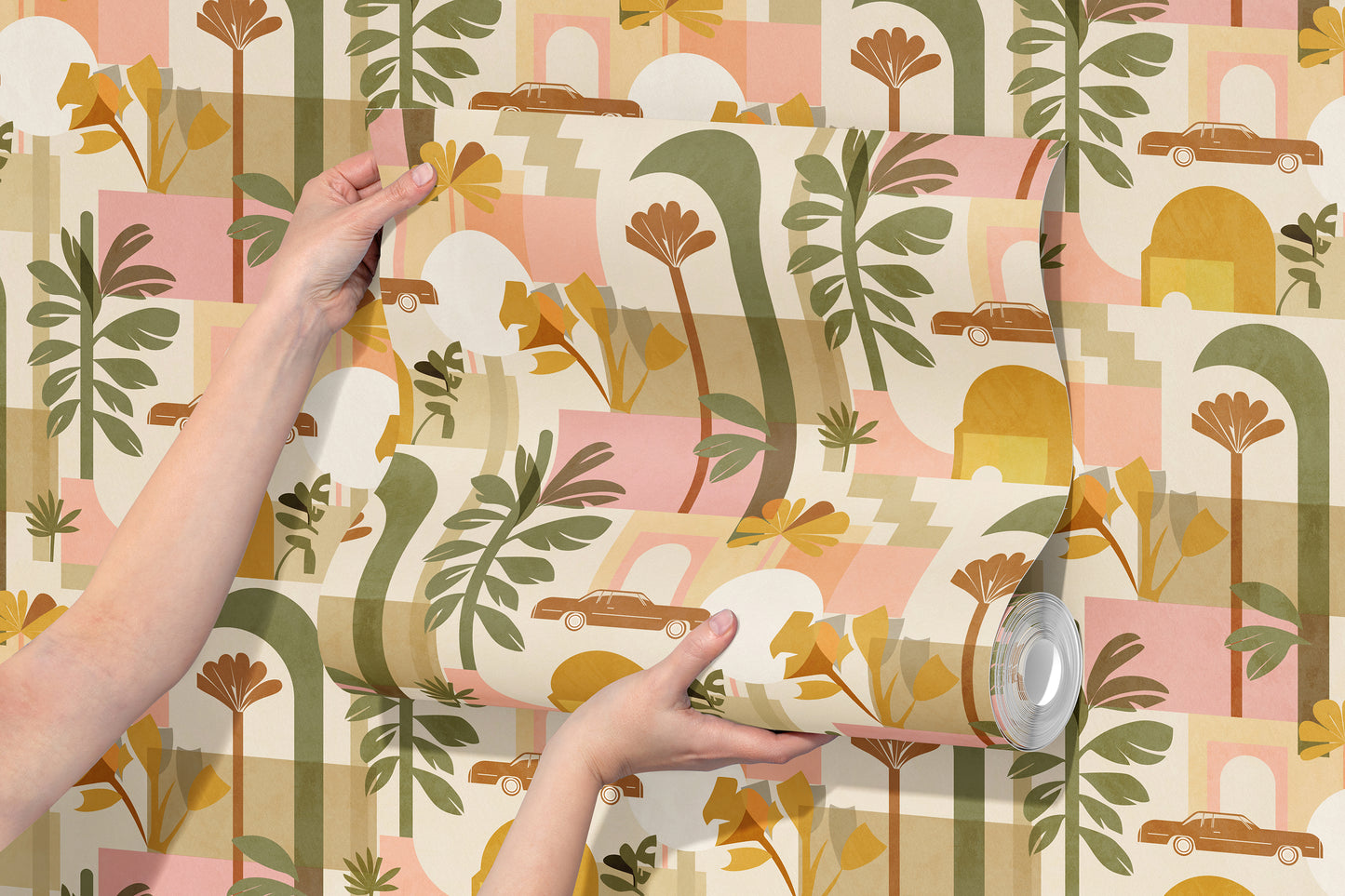 Mid Century Mod Oasis Peel and Stick Wallpaper