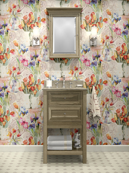 Sketchbook Floral Studio Study Peel and Stick Wallpaper Sample