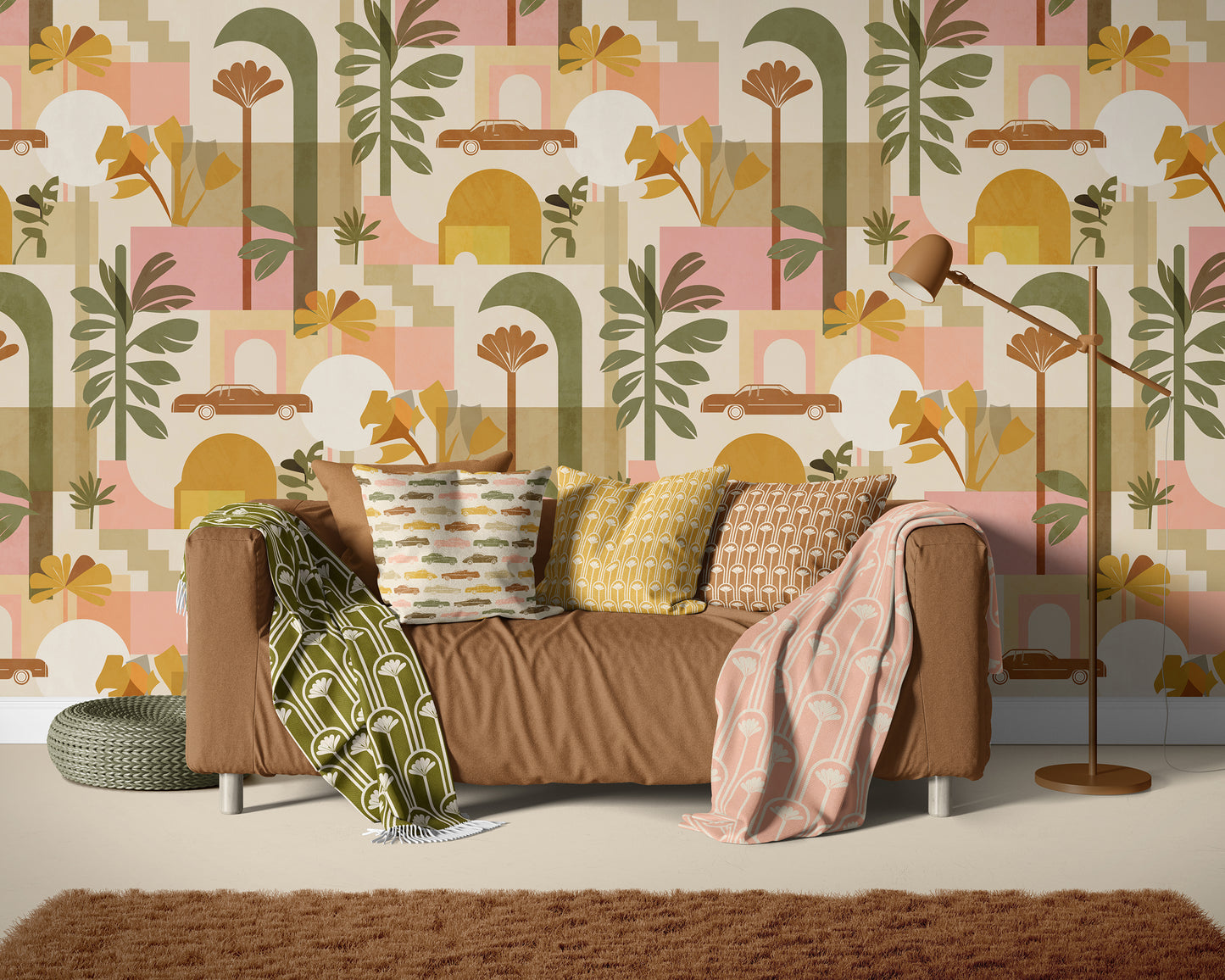 Mid Century Mod Oasis Peel and Stick Wallpaper