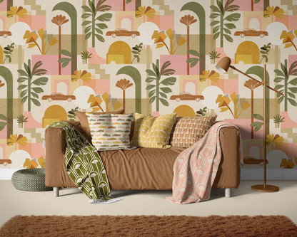 Mid Century Mod Oasis Peel and Stick Wallpaper