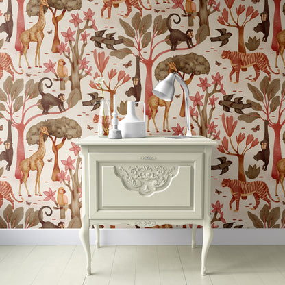 Storybook Jungle Adventure Peel and Stick Wallpaper