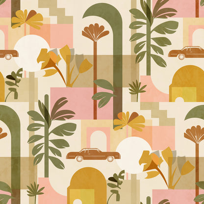 Mid Century Mod Oasis Peel and Stick Wallpaper