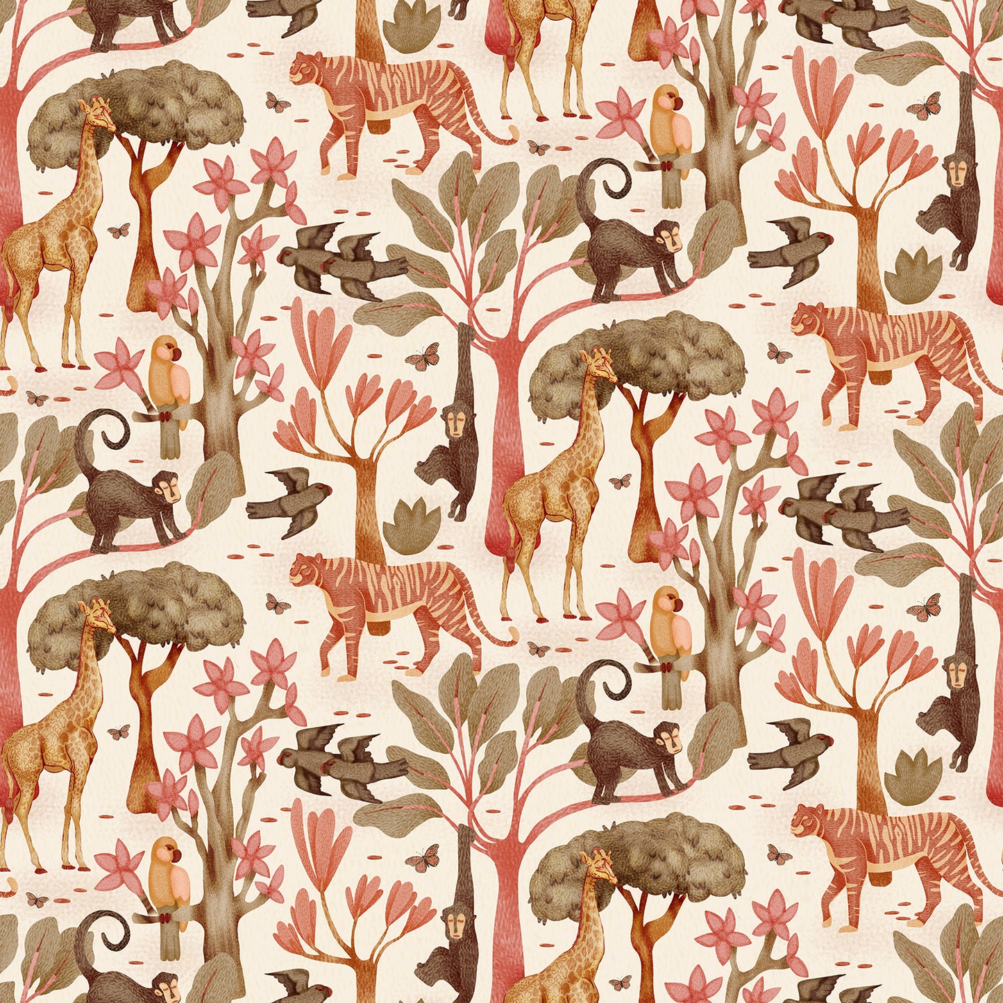 Storybook Jungle Adventure Peel and Stick Wallpaper Sample