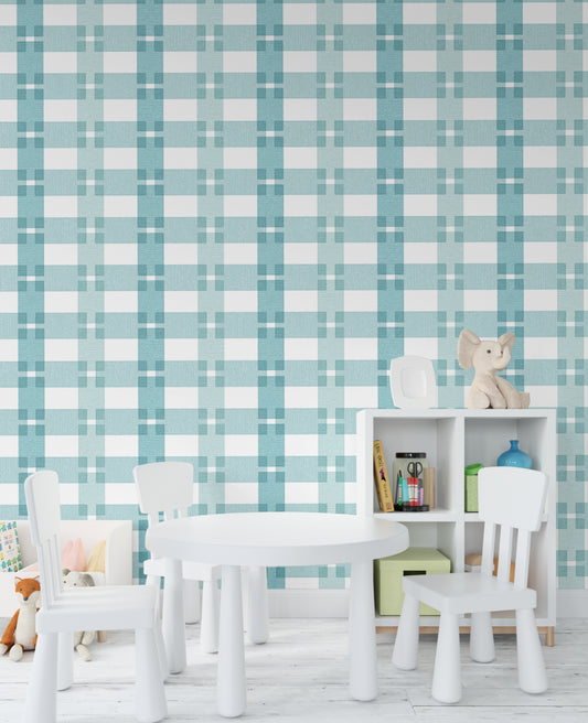 Ribbon Plaid Wallpaper