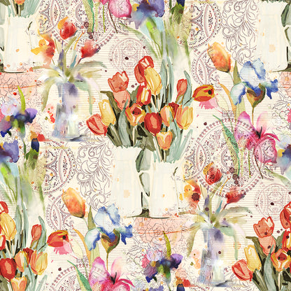 Sketchbook Floral Studio Study Peel and Stick Wallpaper Sample