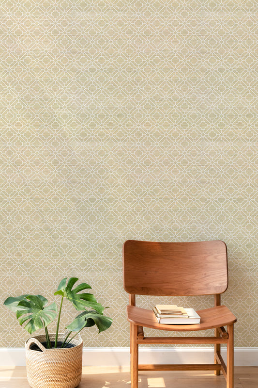 Mod Sandstone peel and stick wallpaper room mockup
