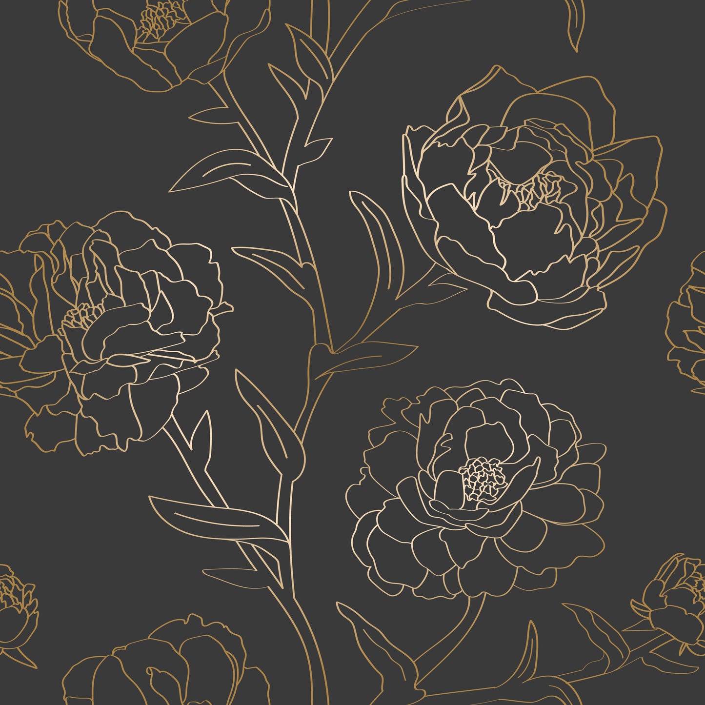 Noir Bloom Peel and Stick Wallpaper - Floral, Flowers