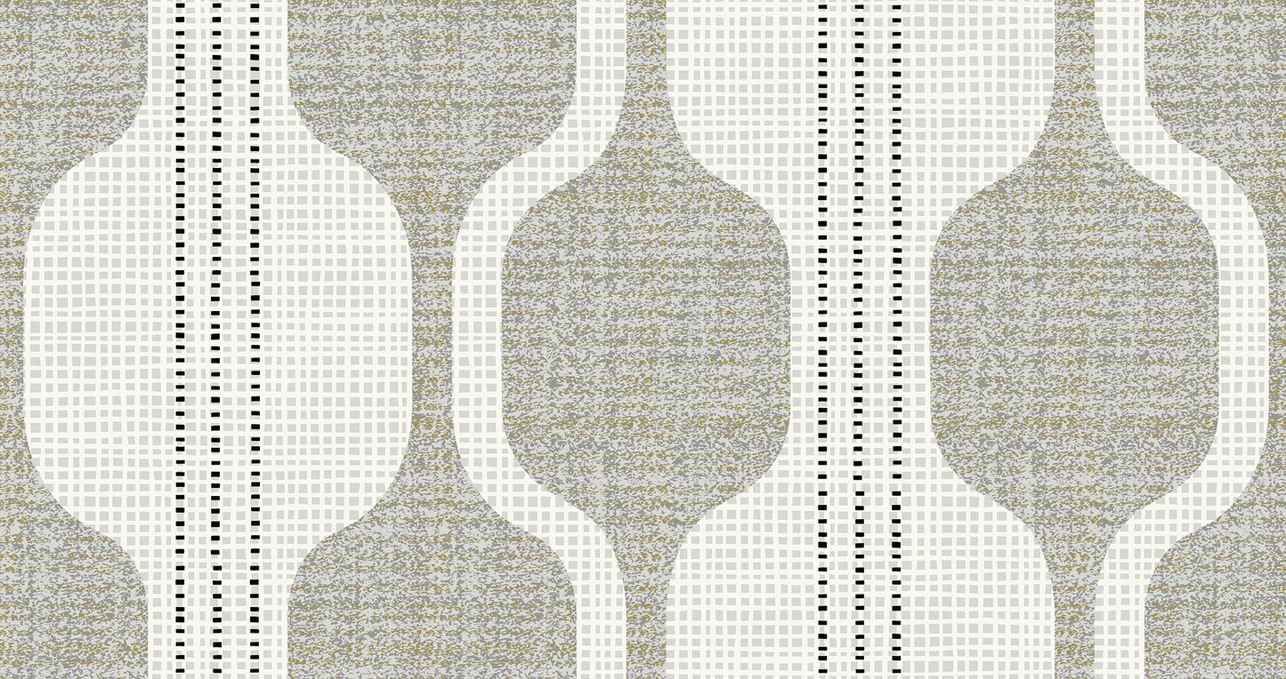 Gray Flannel Ogee Wallpaper
