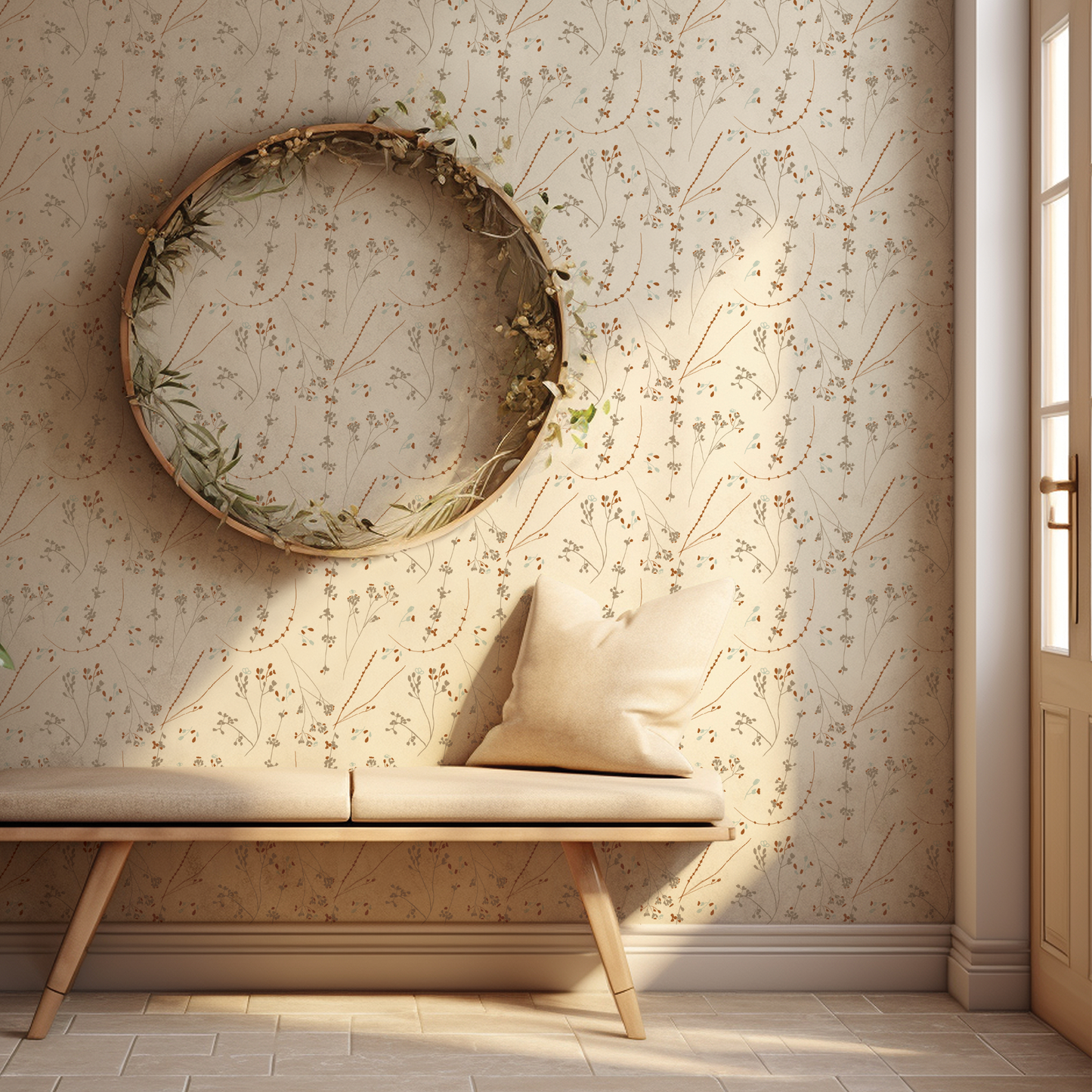 Ditsy Floral in Cream Wallpaper