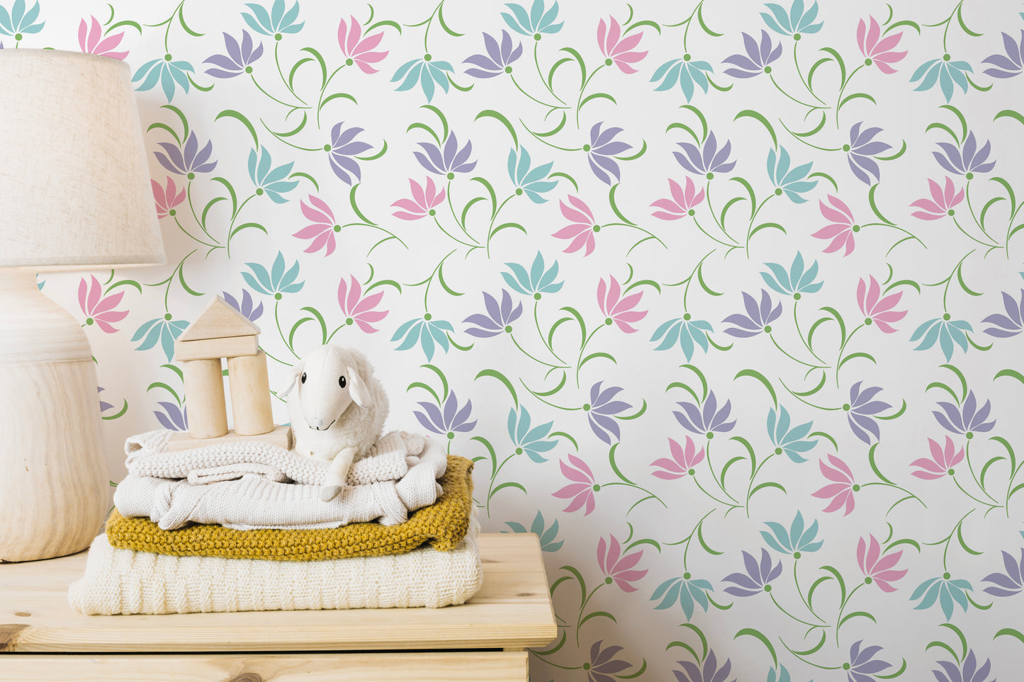 Pastel Petals Peel and Stick Wallpaper