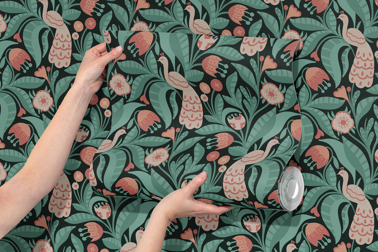 Peacock Garden Wallpaper