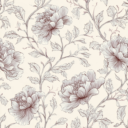 Peony Vines Peel and Stick Wallpaper