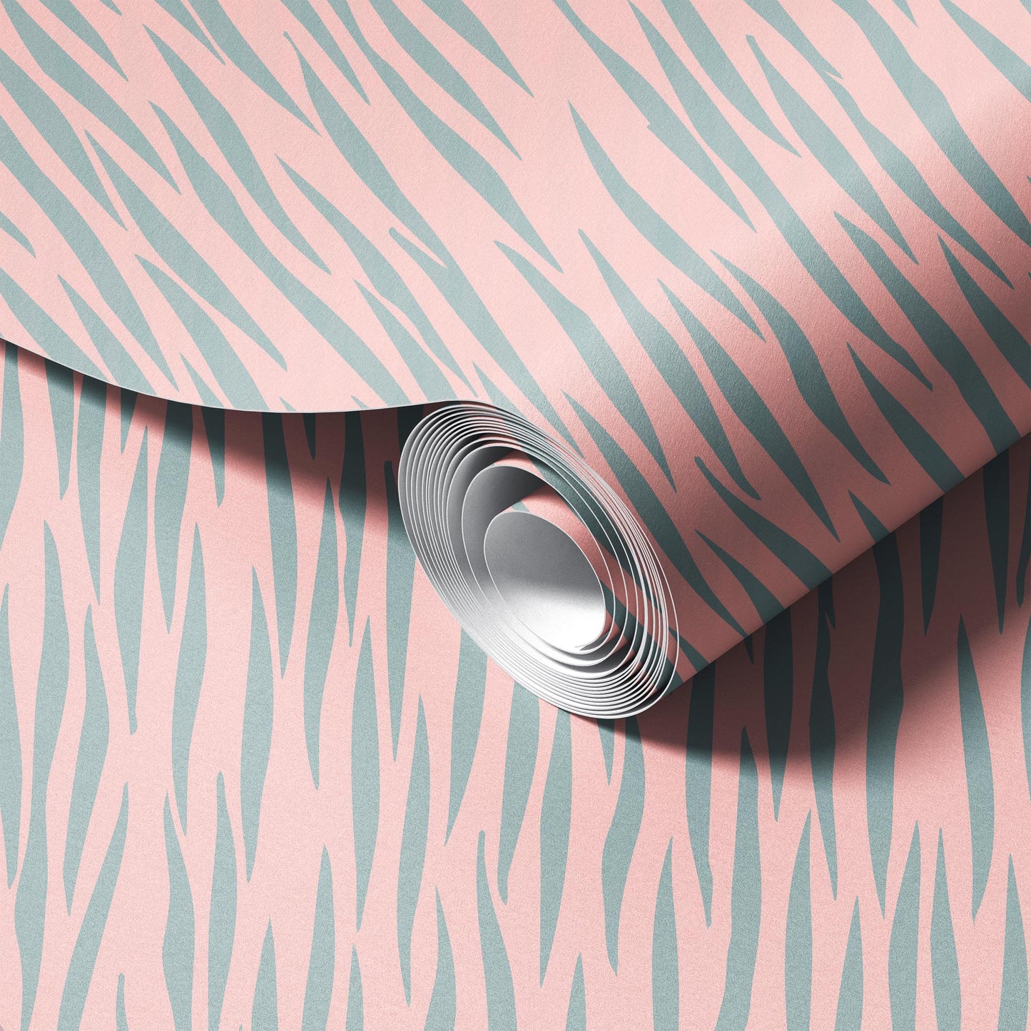 Pink and Green Tiger Stripes Wallpaper