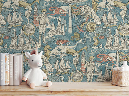 Pirate Sea Adventure Peel and Stick Wallpaper
