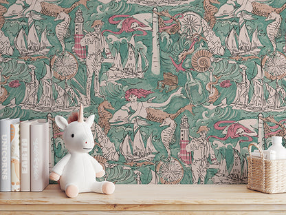 Pirate Sea Adventure Peel and Stick Wallpaper