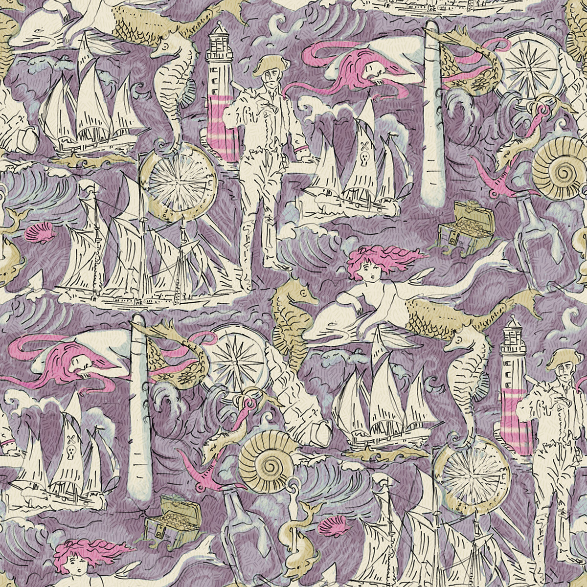 Pirate Sea Adventure Peel and Stick Wallpaper