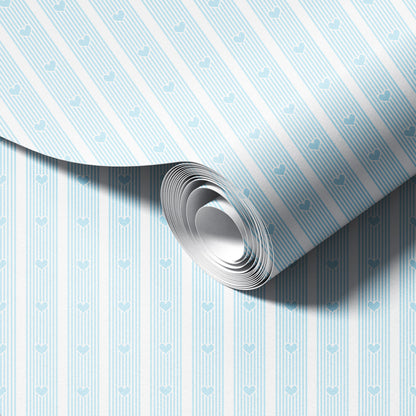 Preppy Heart Stripes Wallpaper