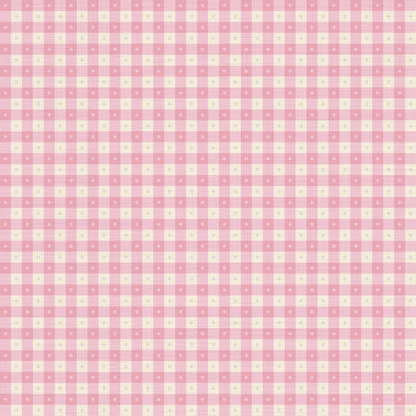 Preppy Gingham with Dots - Light Pink and Cream