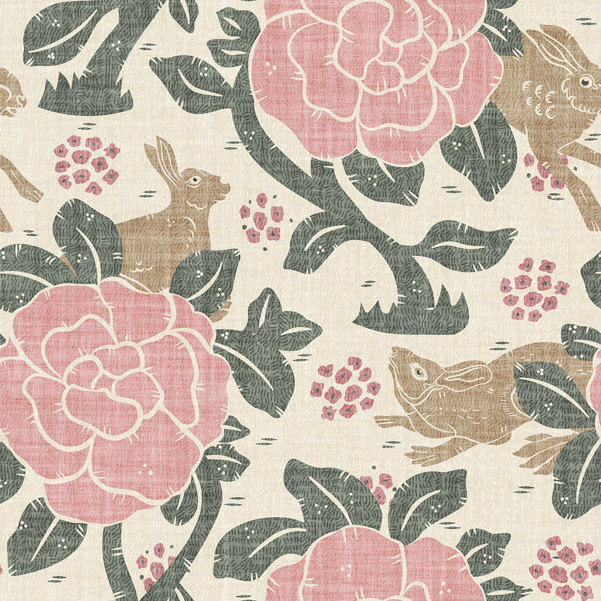 Heritage Rabbit Garden Floral Peel and Stick Wallpaper