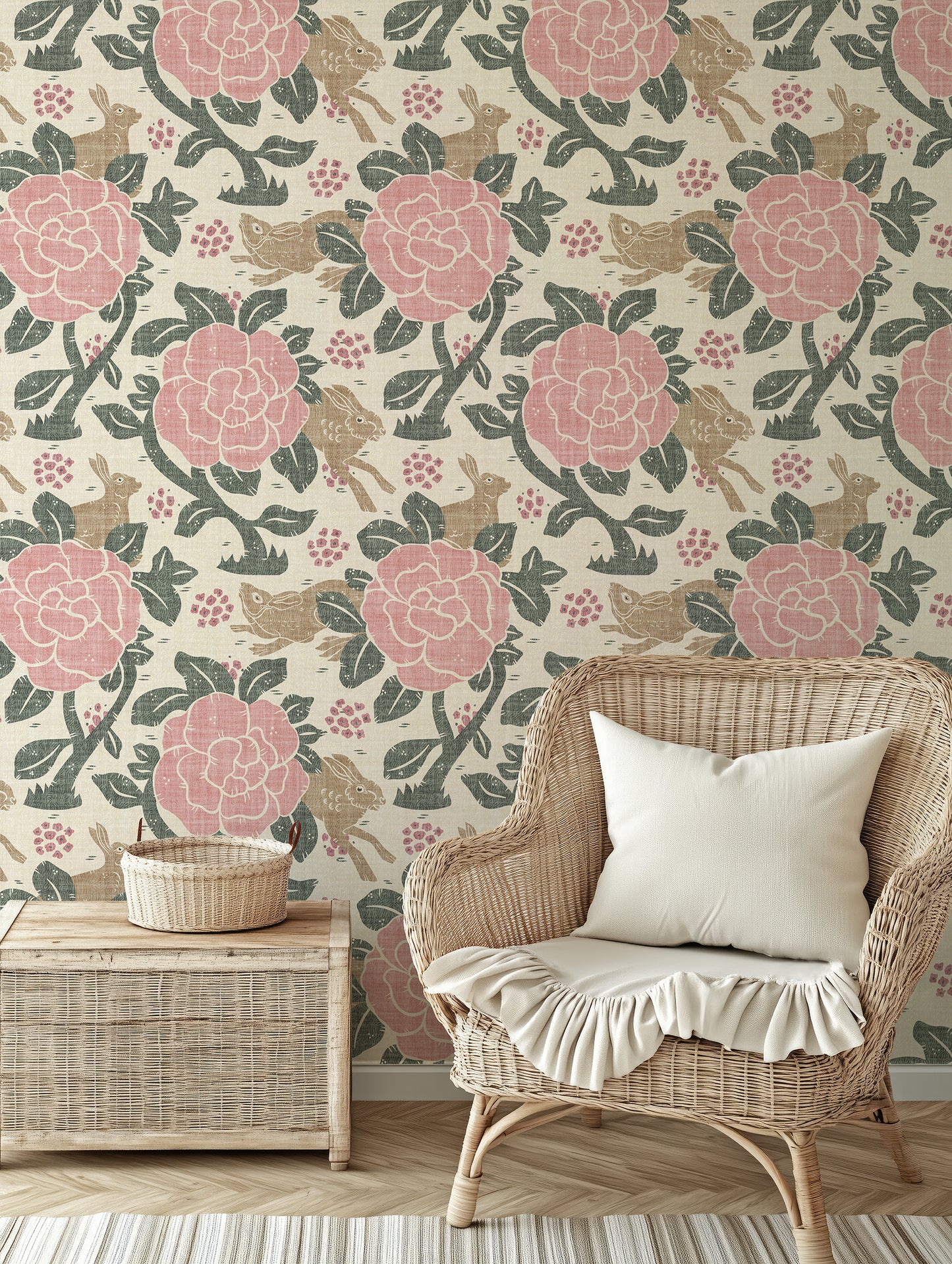 Heritage Rabbit Garden Floral Peel and Stick Wallpaper