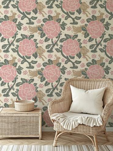 Heritage Rabbit Garden Floral Peel and Stick Wallpaper