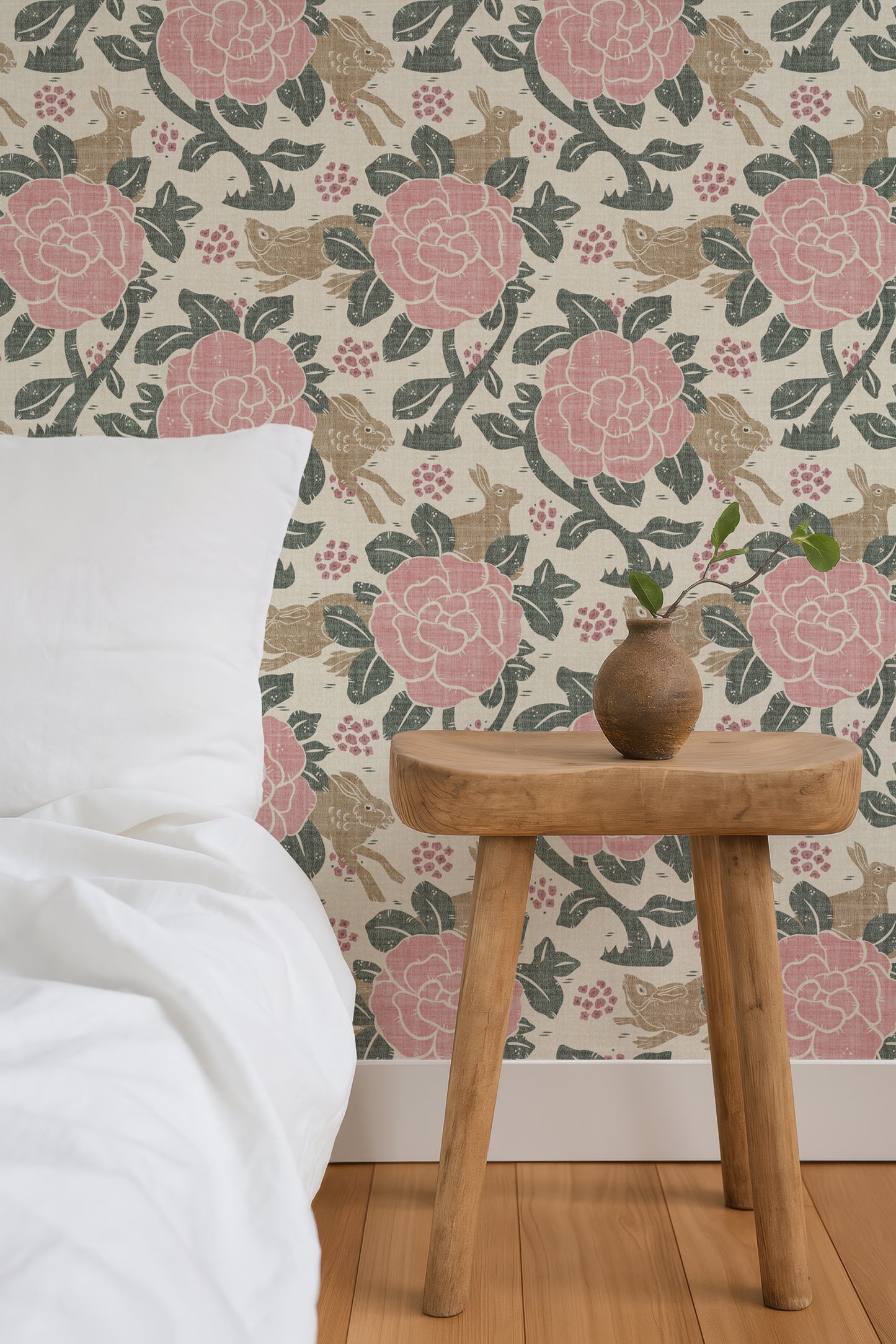 Heritage Rabbit Garden Floral Peel and Stick Wallpaper
