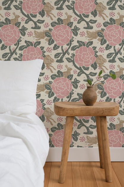 Heritage Rabbit Garden Floral Peel and Stick Wallpaper