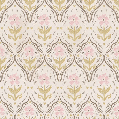 Rust Boho Damask Wallpaper