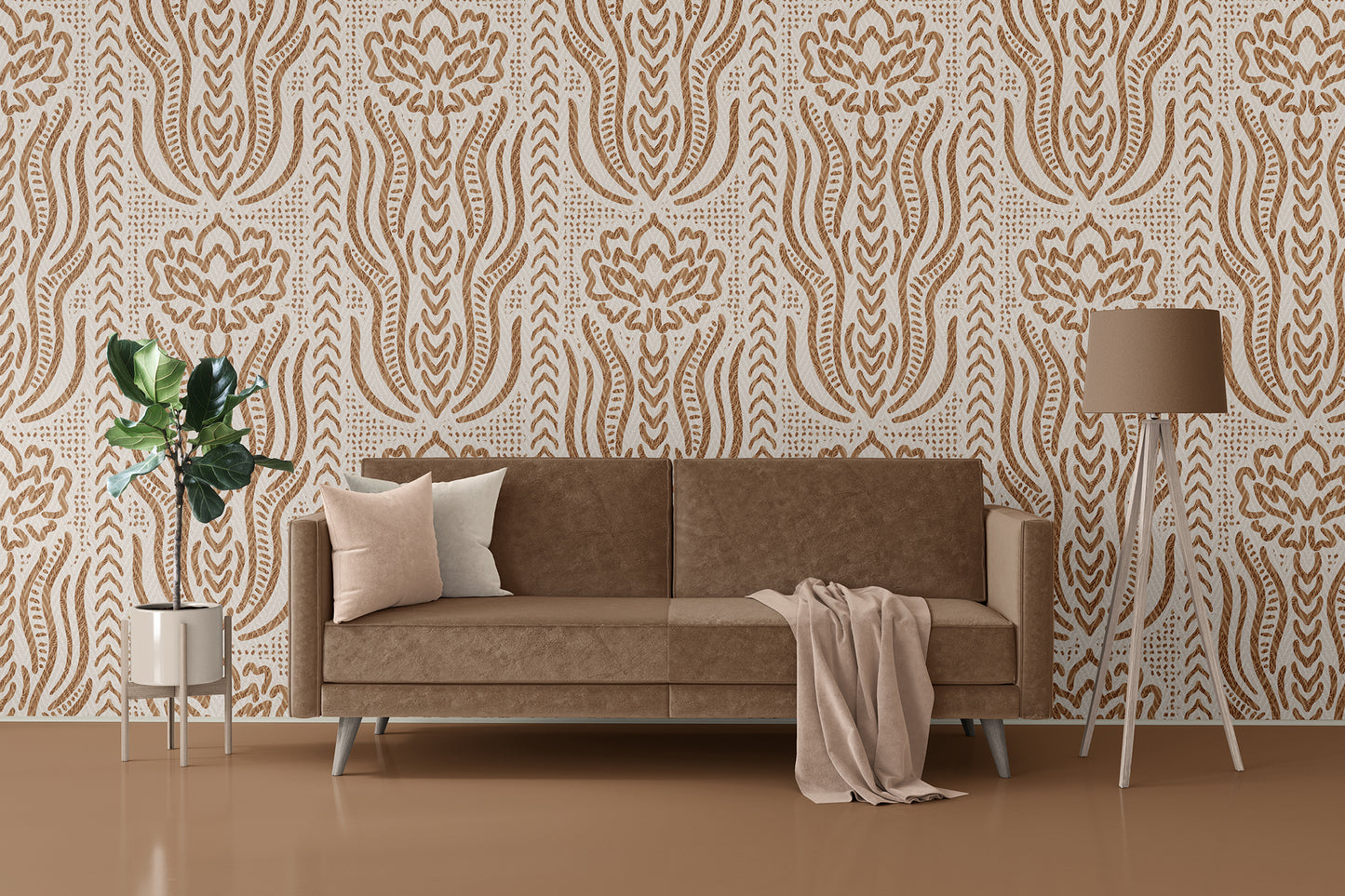 Rustic Bohemian Floral Wallpaper