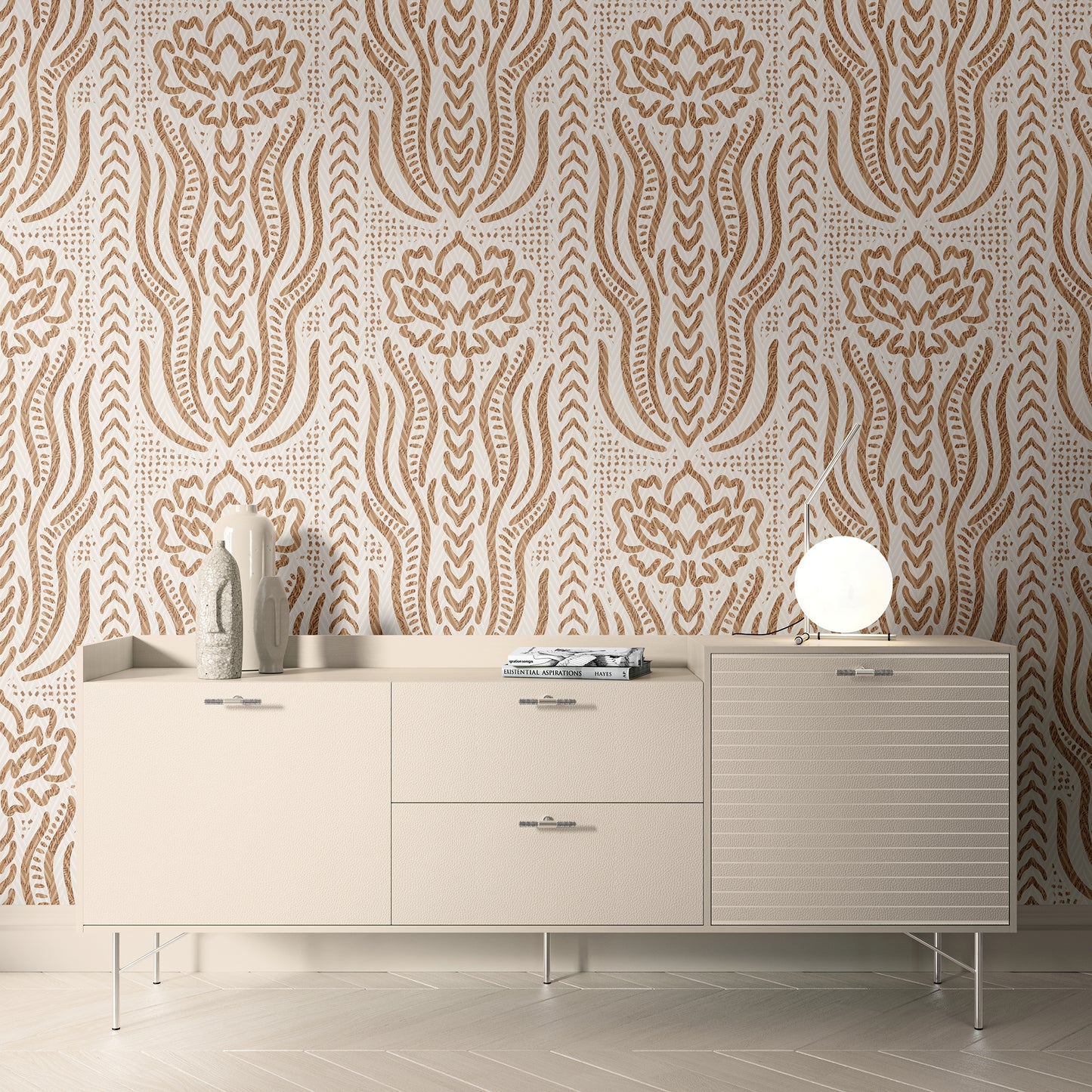 Rustic Bohemian Floral Wallpaper