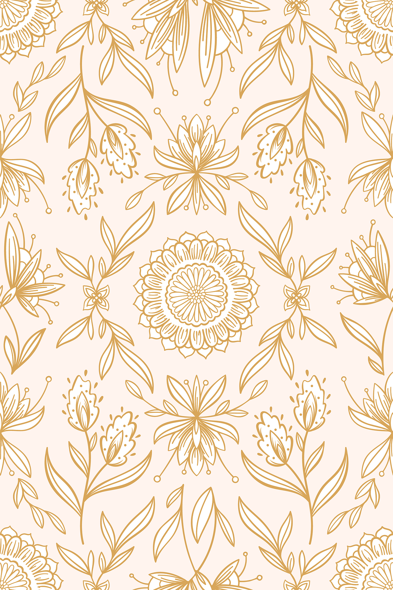 Linework Botanical Tapestry Wallpaper
