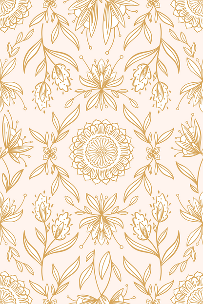 Linework Botanical Tapestry Wallpaper
