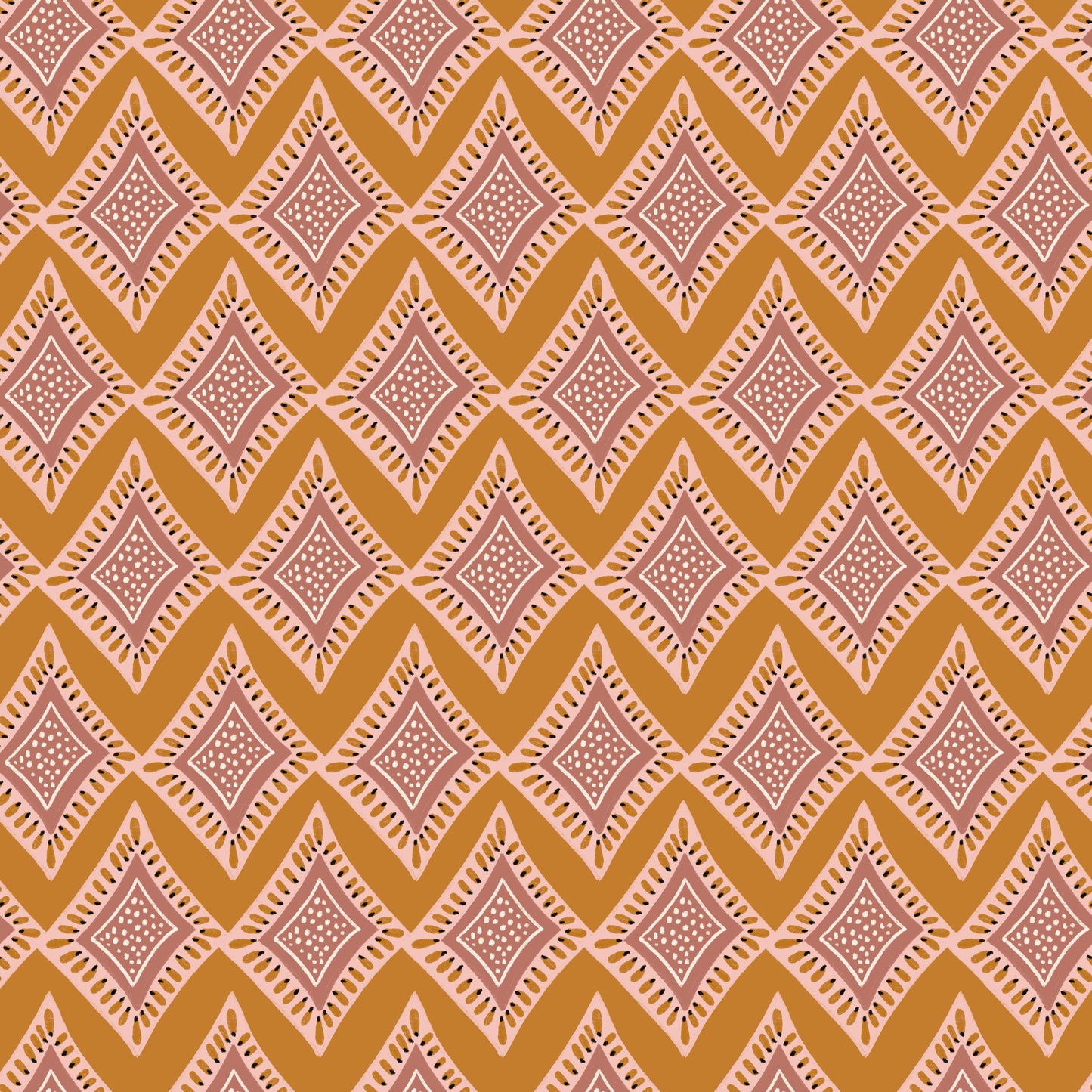 Saffron Folk Wallpaper