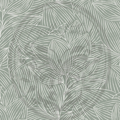 Sahara Botanical Pale Green peel and stick wallpaper pattern swatch